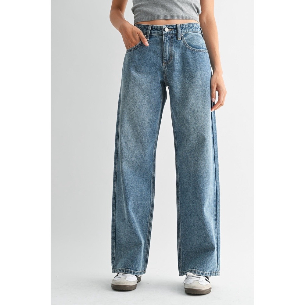 Just Black High-Rise Wide Leg Vintage Wash Jeans